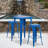 Gyeong 23.75'' Square Metal Indoor-Outdoor Bar Table Set with 2 Square Seat Stools-22109156