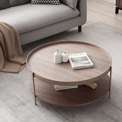 Table basse à 3 pieds avec tablette de rangement