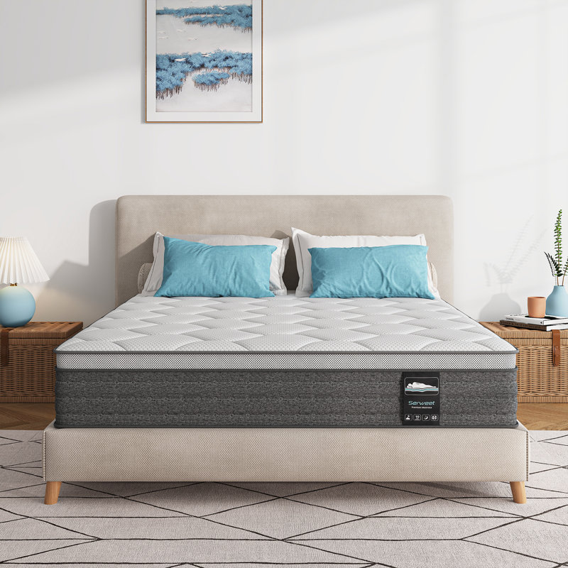 Kescas 12" Medium Charcoal Infused Memory Foam Mattress, Queen, 8""