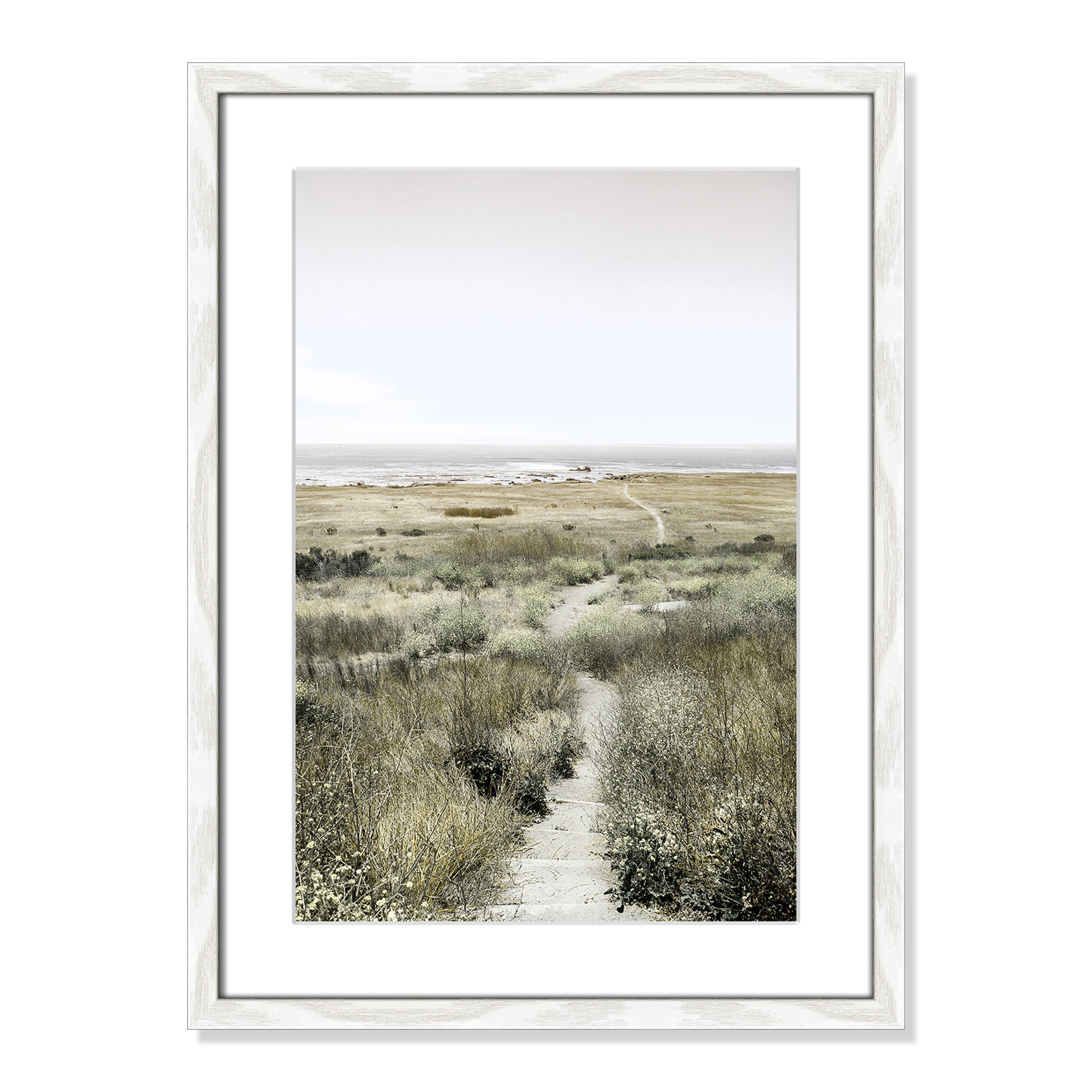 Toscani "Footpath to Paradise" Print, 17 W x 23 H x 0.75 D, White Wood Grain