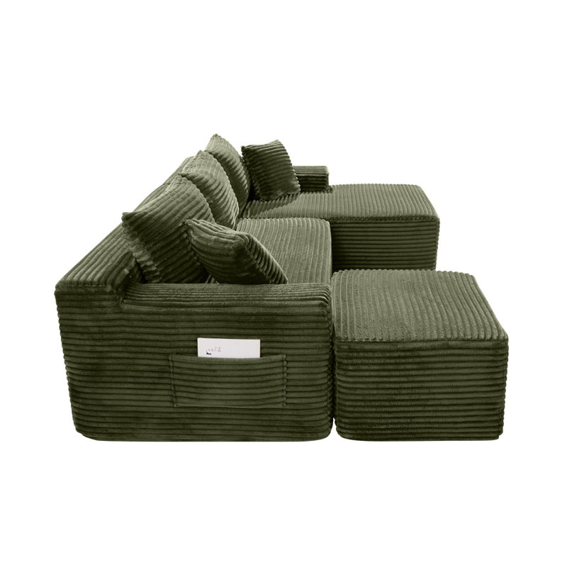 Canapé modulaire en forme de U 94,5 po avec assise profonde, aucun assemblage requis, canapé-lit modulaire pour salon, chambre à coucher, appartement