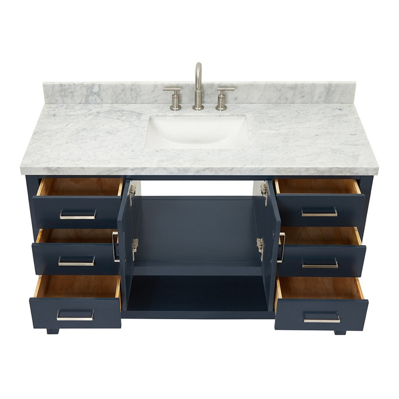 Ensemble de meuble-lavabo simple 55 po Moille Licastro, Bleu minuit