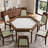 Hexagon 2-in-1 Board Game & Dining Table for 6 Players, Solid Wood Legs, Removable Top, Felt Play Mat & Rotating Cup Holders, Rustic Brown