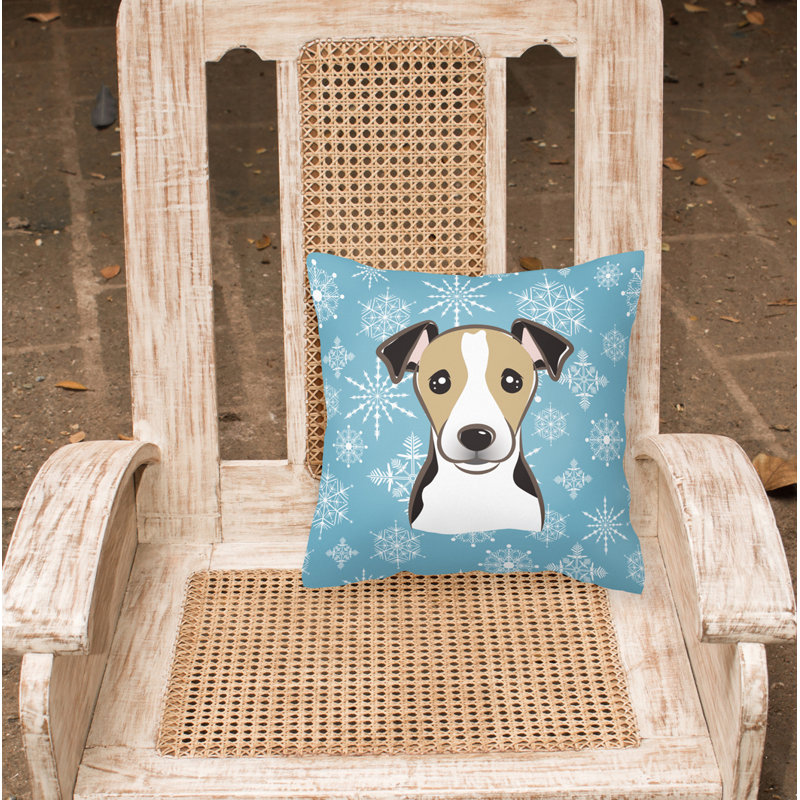  Coussin Snowflake Jack Russell Terrier, Noir