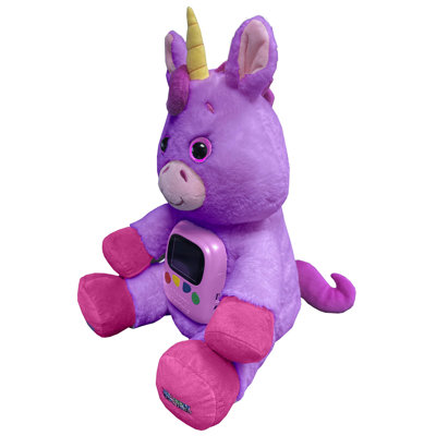 Happy Nappers: Photoflix - Licorne mauve Beebee - visionneuse de photos et de vidéos, écran numérique, jouet en peluche, USB et écouteurs, transfert et partage, enfants de 3 ans et plus