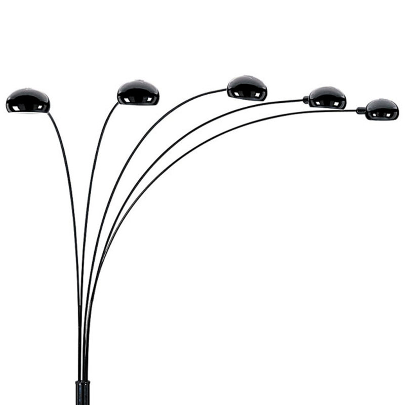 Lampe sur pied ajustable à finition noire, Noir, 84"