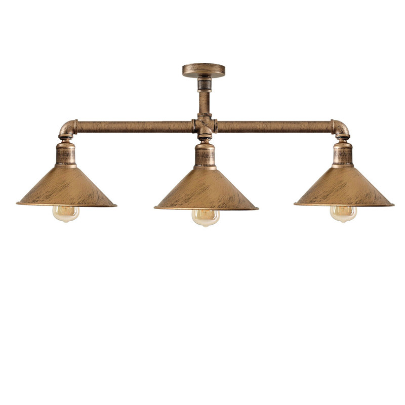Cassidee 3 - Light Kitchen Island Pendant, Brushed Copper