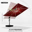 Parasol suspendu en porte-à-faux 9 pi x 9 pi Sella, rouge-357815583