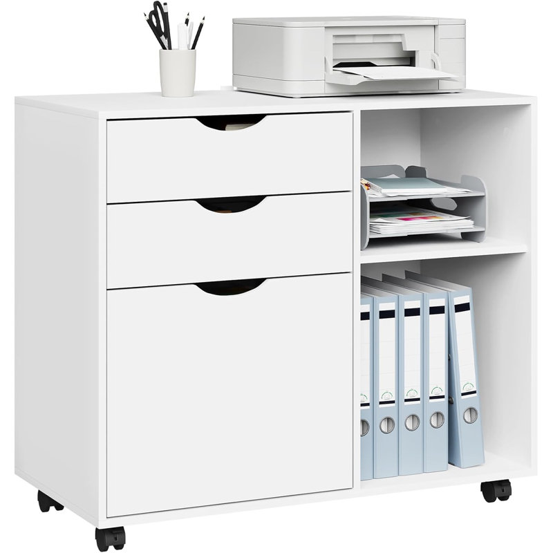 3 -Drawer Filing Storage Cabinet, White