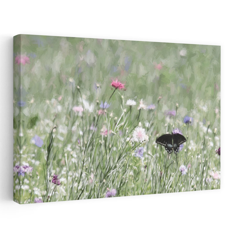 Papillon, beauté, abstrait, papillon, paysage contemporain, art printanier, H 24 po x l 36 po