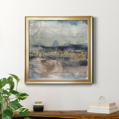 Lumière dorée sur l'horizon II - Toile encadrée de qualité supérieure - prête à être accrochée