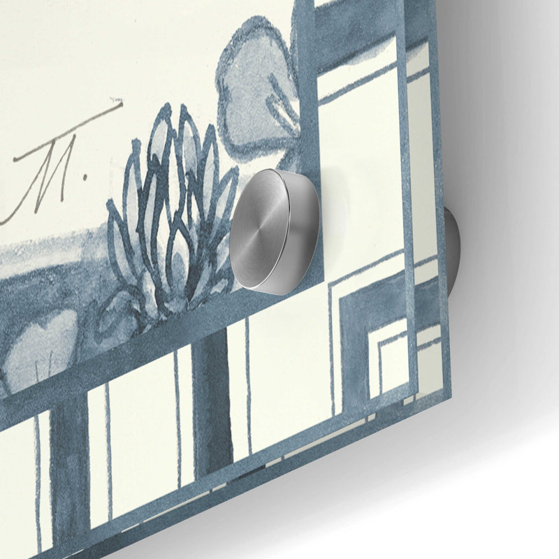 «Farm Life II Stripe Border» par Miranda Thomas, art mural en verre acrylique, H 24 po x l 36 po