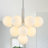 13 - Light Dimmable Modern Sputnik Atomic Tiered Cluster Globe Bubble Chandelier with Opal Glass Globe-133320179