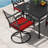 7pcs Metal Patio Dining Set With Umbrella Hole, Swivel Chairs With Cushions-573353519-573353514