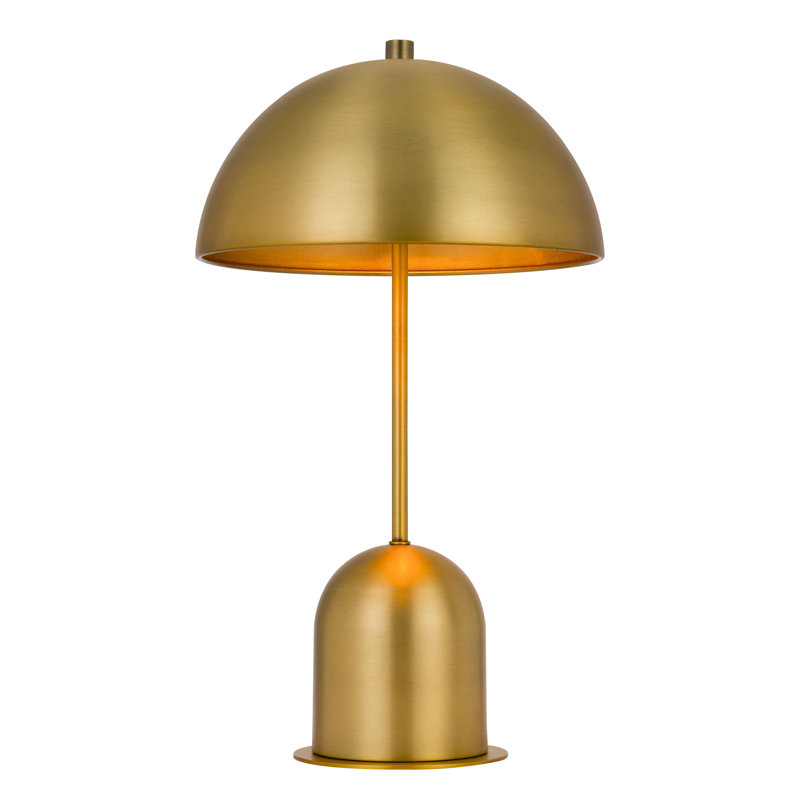 Lampe de table d'appoint en métal avec abat-jour dôme 20 po Saed, Or