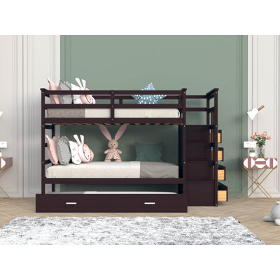 Lit superposé simple au-dessus d'un lit simple avec lit gigogne Elandus par Harriet Bee