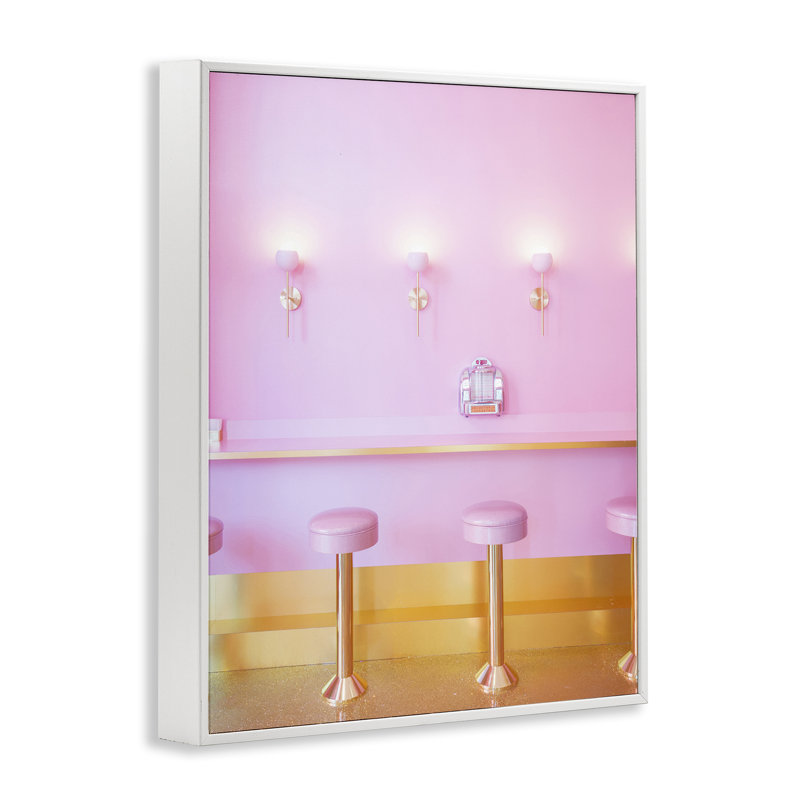 Giclée encadrée rose, dessiné par Lish Creative, H 20 po x l 16 po, Estampe numérique encadrée blanc bord de mer