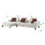Canapé modulaire Mardi marron et beige en tweed avec 6 coussins-133333779-133333780