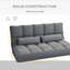 Canapé convertible, canapé-lit pliant, chaise longue d'invité avec 2 coussins, dossier et appui-tête réglables, gris foncé