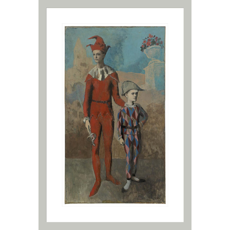 Acrobate et jeune arlequin (Acrobate et jeune Arlequin) par Pablo Picasso, impression giclée encadrée, H 29,5 po x l 19,6 po