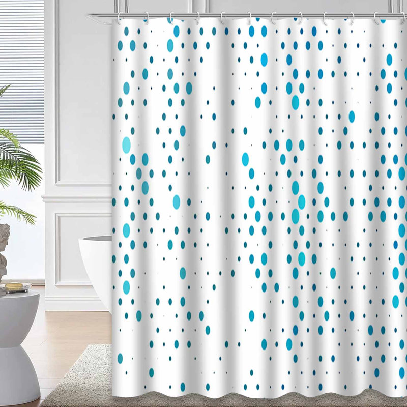 Rideau de douche bleu clair avec 12 crochets Banner, L 72 po x l 72 po