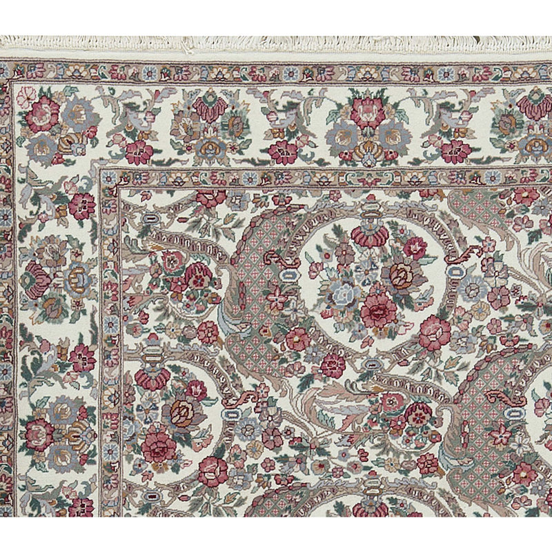Wool Oriental Area Rug in Beige/Red, Rectangle 9' x 12'