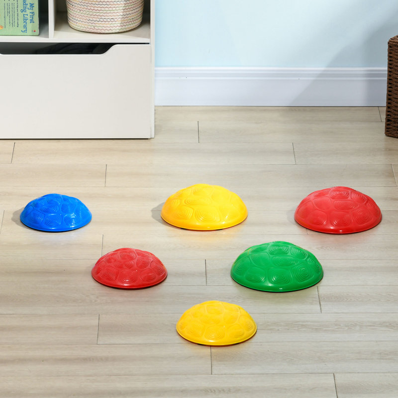 ZONEKIZ Stepping Stones Kids Sensory 6PCs Non-Slip Mats 3-8 Multicoloured