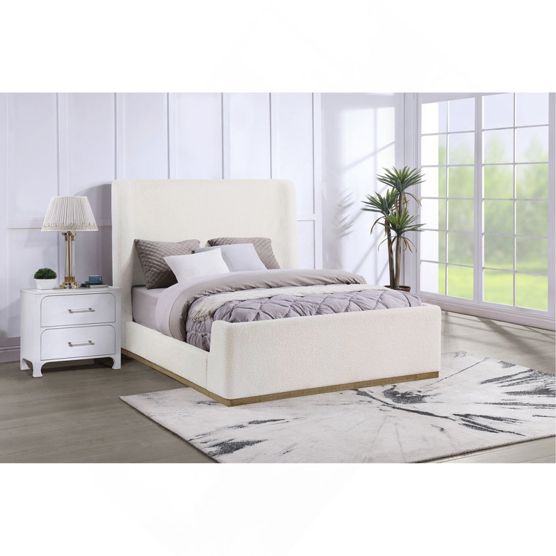 Vindra Cream Queen Sleigh Bed