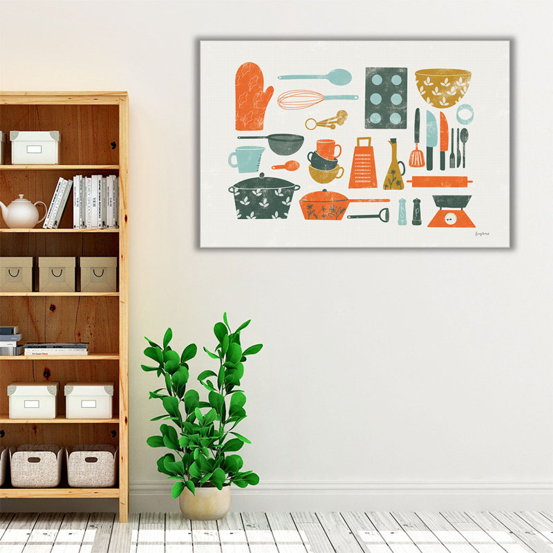 Retro Kitchen I - reproduction d'art sur toile, H 20 po x l 30 po