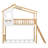Twin Over Twin Bunk Bed Wood Bed with Roof,Window,Ladder