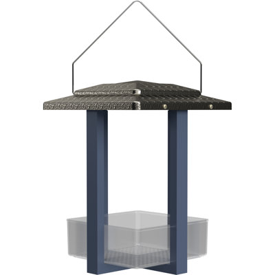 Nature's Way Nature's Way Fly-in Hanging Metal Fly Through Bird Feeder with Roof, 4 Cup, Blue