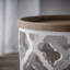 Grande table d'appoint 23 po blanche vieillie
