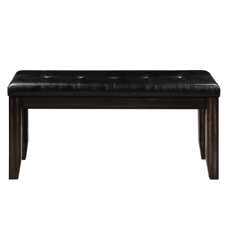 Banc en cuir noir avec garniture pour un cachet classique en tissu durable