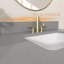 Comptoir de meuble-lavabo simple 36 po avec lavabo, comptoir de salle de bain en pierre d'ingénierie grise, conception de lavabo décalé à droite, trous de robinet de 4 po, comptoir de remplacement