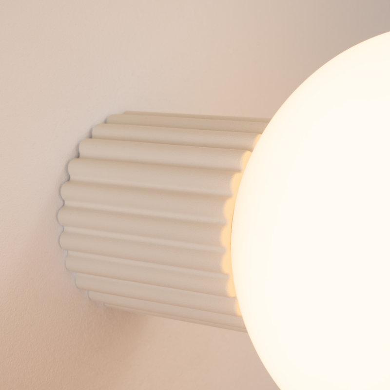 Halo Aluminium Flush Mounted Sconce, Beige