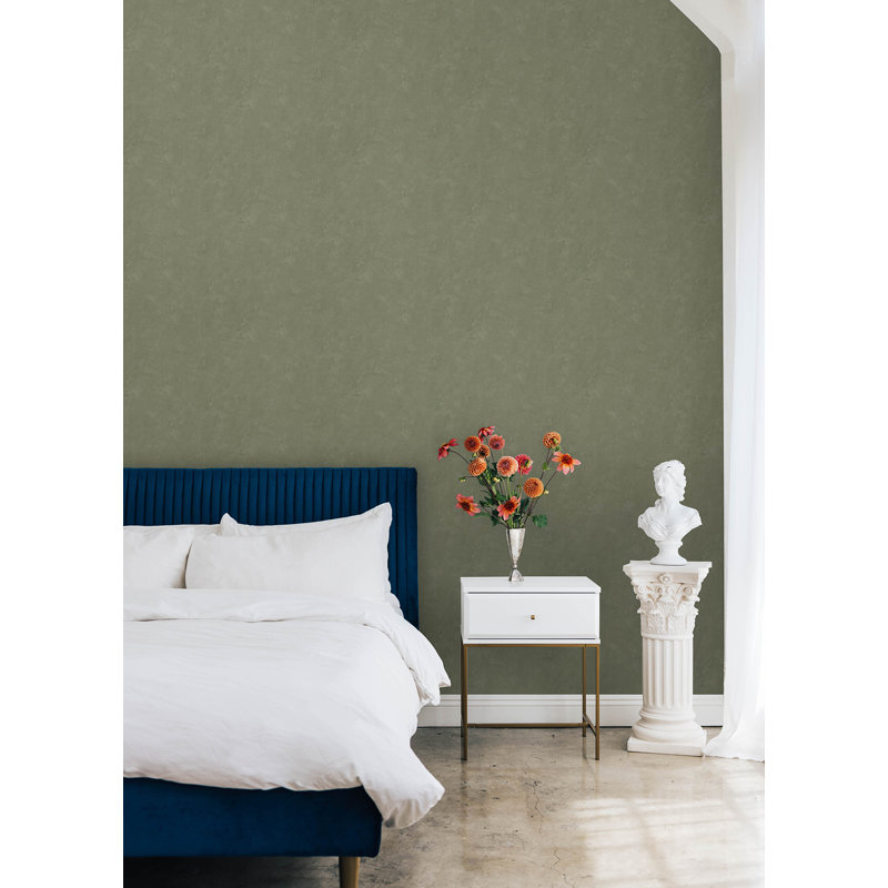 Rouleau de papier peint adhésif Daphne, Vert olive