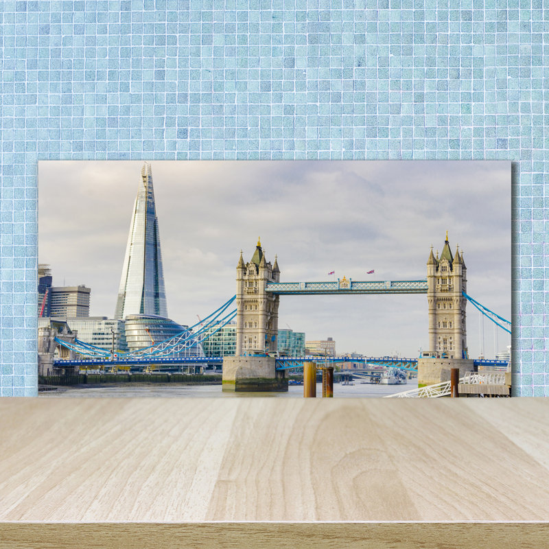 Aldonia Beige - River Thames London - No Frame Print on Glass