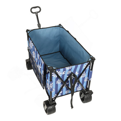 Collapsible Foldable Extended Wagon With 480Lbs Weight Capacity, Heavy Duty Folding Utility Garden Cart With Big All-Terrain Beach Wheels & Drink Hold -  Wentygam, HYX-W2932P253156