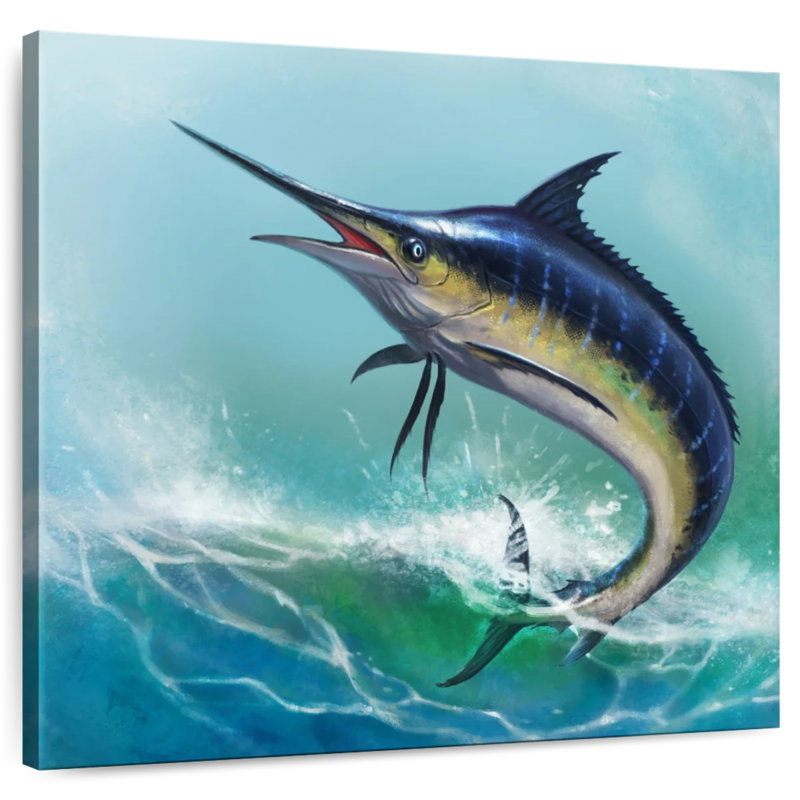 Crowle Blue Marlin, peinture, H 33 po x l 33 po