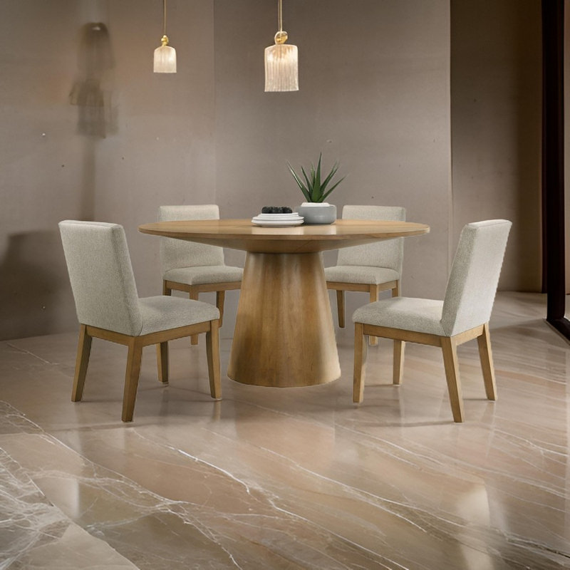 Ensemble repas pour 4 personnes Lueva, Blanc, Naturel / naturel, 5
