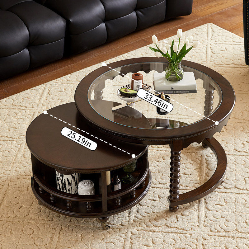Ensemble de tables basses rondes avec rangement Exquis