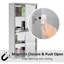 Pharmacie verrouillable Kleankin Silver: 4 tablettes, acier inoxydable et verre, 12 po x 24 po, fixation murale, 2 clés