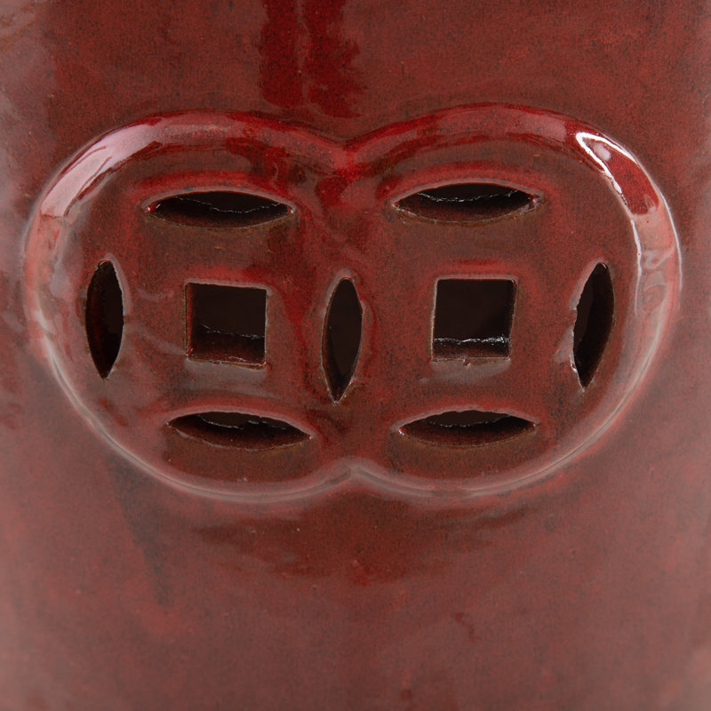 Bryony Ceramic Accent Stool, Terracota