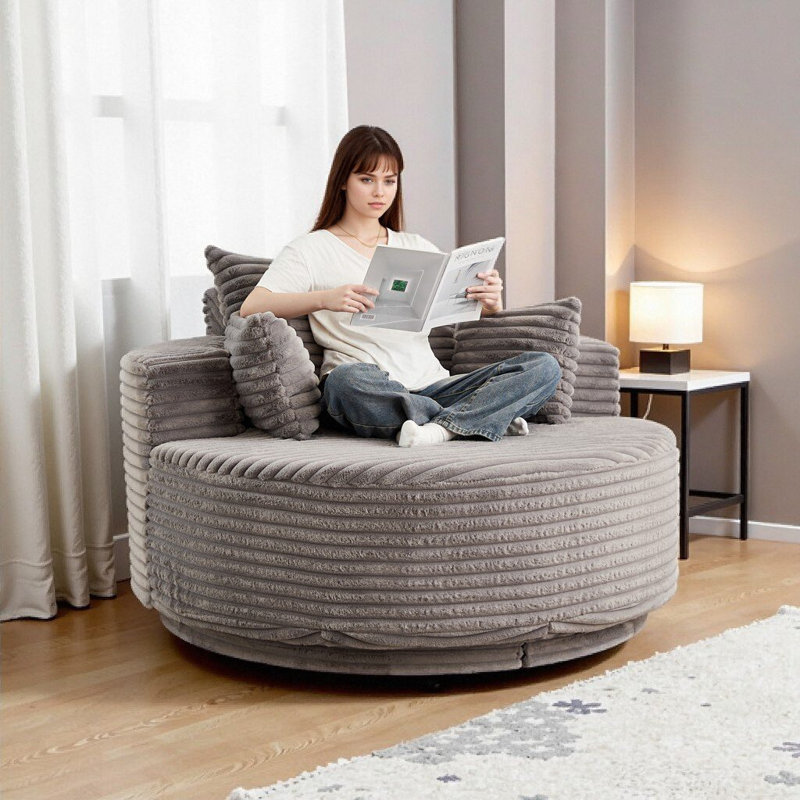 Chaise pivotante en mousse luxueusement moelleuse - Rotation à 360 ° sans effort et confort de type nuage pour les espaces de vie modernes