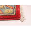 Tapis unique en laine noué à la main 6 pi 7 po x 8 pi 2 po nouvel âge Ivalee en rouge / beige / bleu