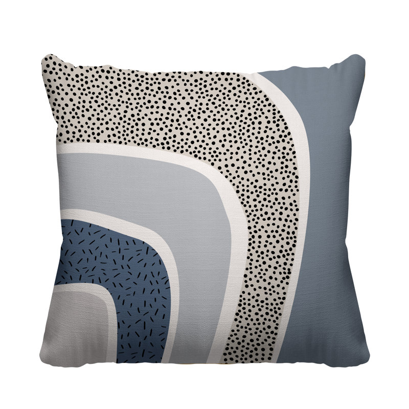 Coussin décoratif à motif abstrait, L 19 po x H 19 po, Gris