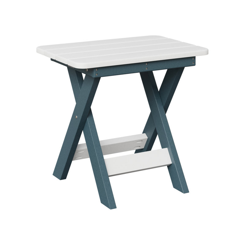 Berlin Gardens Folding End Table, Slate, White