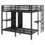 Lit superposé en métal avec garde-robe et bureau pliable
