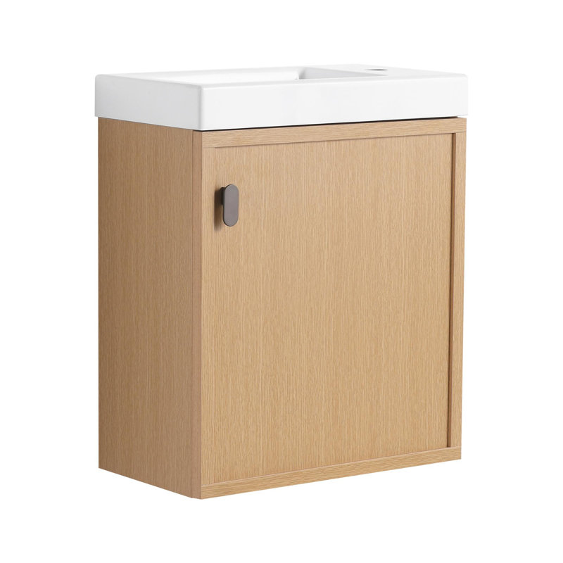 Meuble-lavabo 18,5 po avec lavabo en résine, Naturel