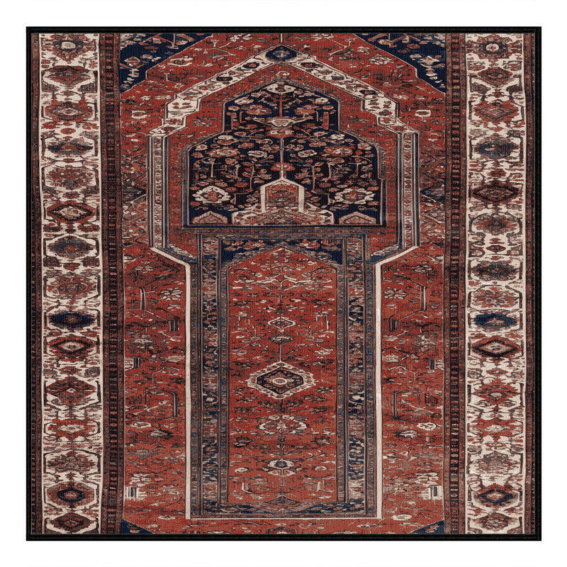 Tapis brun turc lavable à la machine, Carré 8 pi